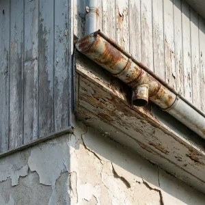 Staining and Peeling Paint Below the Gutter Line